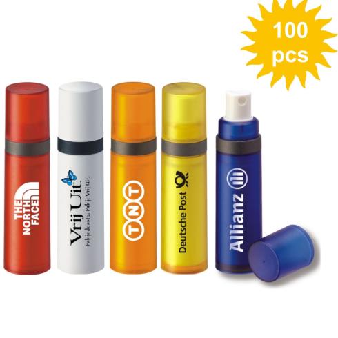 Kleurrijke zonnespray rondom bedrukt