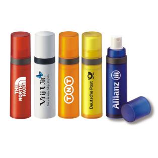 Bedrukte zonnespray Zonnespray als relatiegeschenk in diverse kleuren
